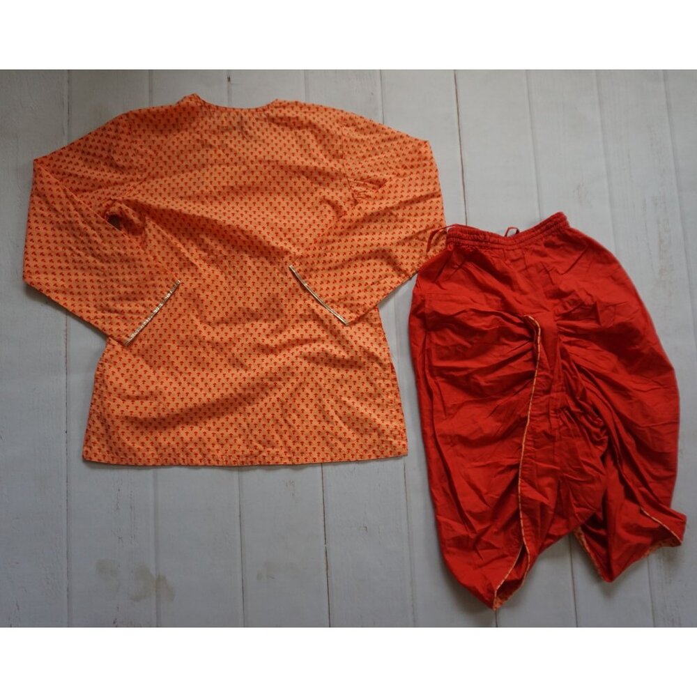 FabIndia Boys Orange/ Red Kurta Set – Size M, NWT - Picture 6 of 7